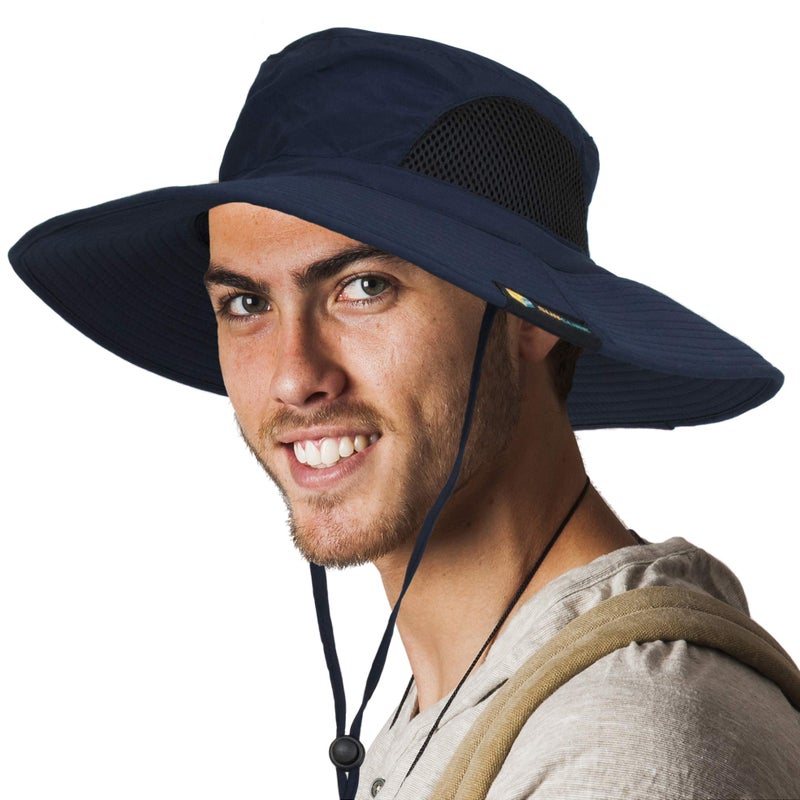Suncube SUN CUBE Wide Brim Sun Hat Men Women, Mens Fishing Hats Sun UV Protection, Womens Hiking Bucket Hat, Outdoor Summer Safari Beach Boonie, Camping Unisex UPF 50+ Navy - Image 2
